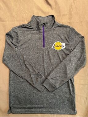 NBA Los Angeles Lakers drifit quarter zip long sleeve shirt kids medium